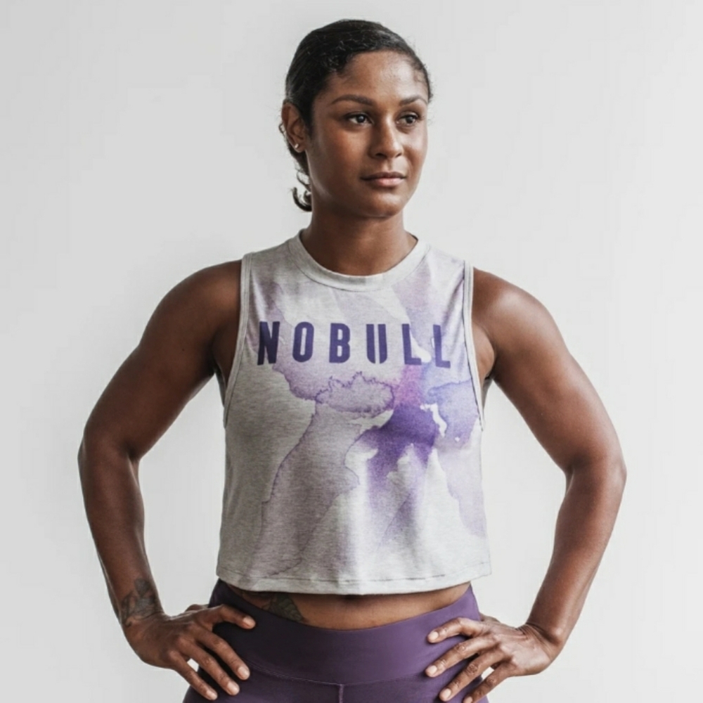 Nobull project muscle tank XS plum watercolor fl